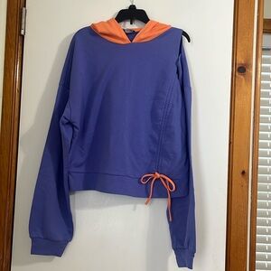 Women’s Hoodie Sweatshirt by Mxrag size:Small; color: orange and purple